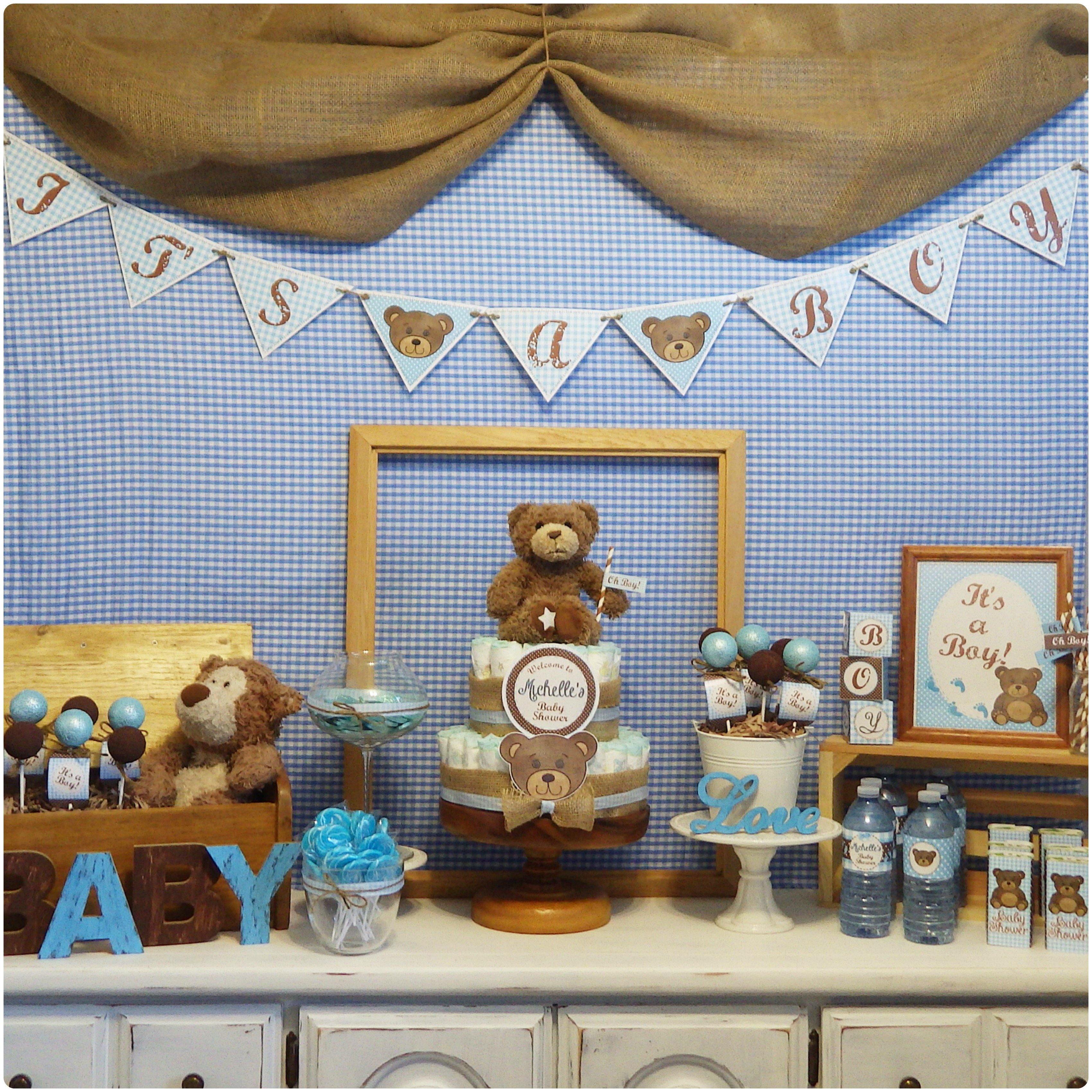 A LA CARTE Teddy Bear Baby Shower Printable BOY Teddy Bear