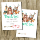 Tribal Woodland Invitation| GIRL INSPIRED COLORS | Tribal Woodland Printable Invitation | Woodland Animal Invitation | Woodland Animal Birthday - themeprintparty