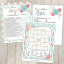 Shabby Chic Printable | Floral Baby Shower | Baby Shower Games Printable | Shabby Chic Baby Shower Games | DIY Shabby Chic Party Printable - themeprintparty
