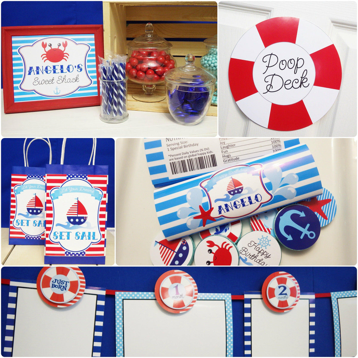 Nautical Paper Birthday Party Decorations for sale