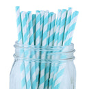 Decorative Striped Paper Straws (100pcs, Striped, Gray) - themeprintparty