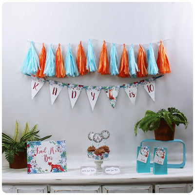 MINI DECOR SET | Fox Birthday | Woodland Party Printable | 1st Birthday Decorations | Any Age | Woodland Birthday Decorations | Woodland Party | Fox Birthday |  Fox Decorations Fox Party - themeprintparty