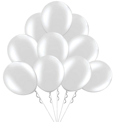 Metallic Pearlescent Latex Balloons - 100 Pack 12 Inch 3.2 g/pc - Shining White Balloons for Party Supplies and Decorations - themeprintparty