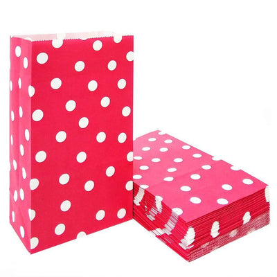 Favor Bags 50 PCS Blue Polka Dot Paper Lunch Bags for Sweets Biscuits Nuts Chocolates Christmas Gifts Birthday - themeprintparty