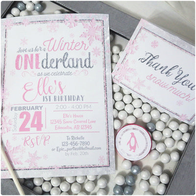 Winter Onederland Invitation | Winter Wonder Birthday | Onederland Birthday | Winter Wonderland Birthday | 1st Birthday Invitation | Any Age - themeprintparty