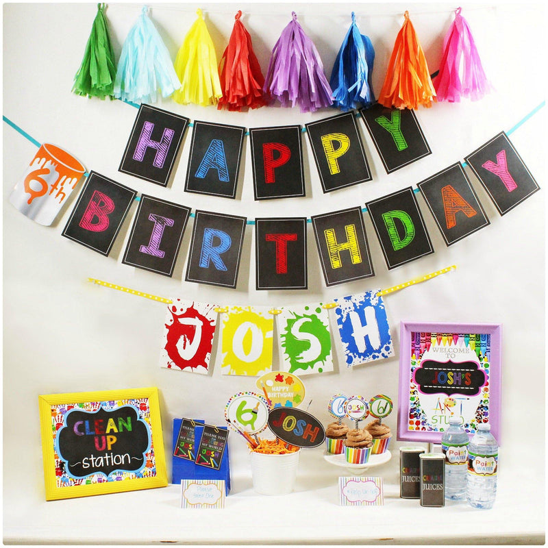 Art Paint Birthday Party Decorations - Paint Birthday Backdrop