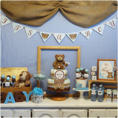 A LA CARTE | Teddy Bear Baby Shower Printable | BOY | Teddy Bear Party Printable | Teddy Bear Decorations | Teddy Bear Party Decor | Boy Baby Shower Printable Decorations - themeprintparty