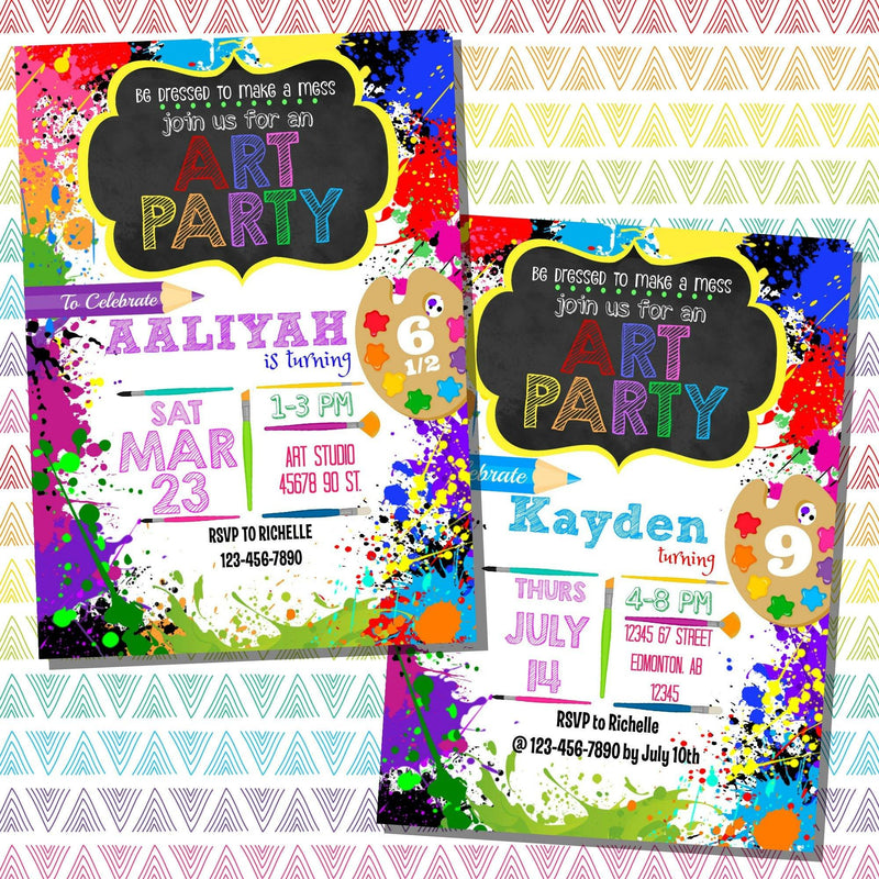 art-party-invitation-art-birthday-invitation-paint-printable-invitation-artist-birthday-decorations-themeprintparty for Free Printable Paint Party Invitations Art Party Invitation | Art Birthday Invitation | Paint Printable Invitation | Artist Birthday Decorations – themeprintparty for Free Printable Paint Party Invitations