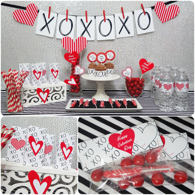 Valentine's Day FREE Printable Decorations | DIY Valentine's Day Decorations | Valentine's Day Party Supplies - themeprintparty