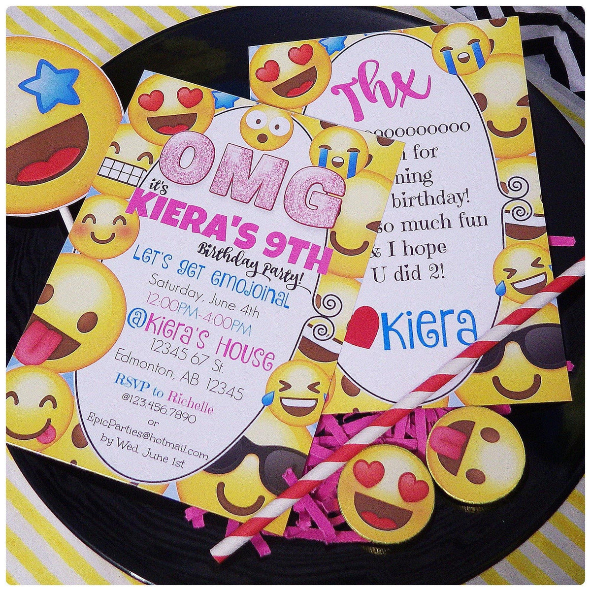 Printable Emoji Party Invitations Pinterest