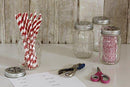 Decorative Striped Paper Straws (100pcs, Striped, Gray) - themeprintparty