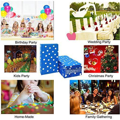 Favor Bags 50 PCS Blue Polka Dot Paper Lunch Bags for Sweets Biscuits Nuts Chocolates Christmas Gifts Birthday - themeprintparty