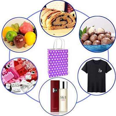 Favor Bags 50 PCS Blue Polka Dot Paper Lunch Bags for Sweets Biscuits Nuts Chocolates Christmas Gifts Birthday - themeprintparty