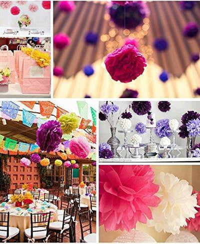 DIY Decorative Tissue Paper Pom-poms 10pcs Flowers Ball Perfect for Party Wedding Home Outdoor Decoration (4-inch Diameter, Silver) - themeprintparty