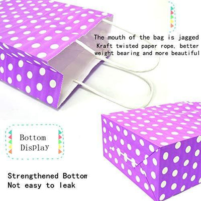 Favor Bags 50 PCS Blue Polka Dot Paper Lunch Bags for Sweets Biscuits Nuts Chocolates Christmas Gifts Birthday - themeprintparty