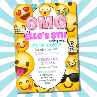 Emoji Birthday Printable | Emoji Printable Invitation | Emoji Party | Emoji Birthday | Emoji Birthday Invitation - themeprintparty