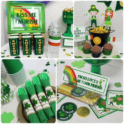 St. Patrick's Day FREE Printable Party Set | St. Patrick's Day DIY Decorations | St. Patrick's Day Party Supplies - themeprintparty