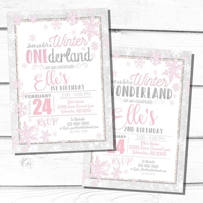 FULL PARTY SET | DECOR SET + INVITATION | Winter Onederland Birthday | Winter Wonderland Birthday | 1st Birthday | Any Age | Winter Onederland Party | Winter Onederland Printable - themeprintparty