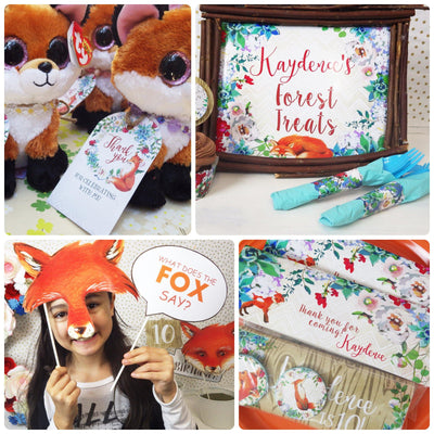 FULL DECOR SET | Fox Birthday | Woodland Party Printable | 1st Birthday Decorations | Any Age | Woodland Birthday Decorations | Woodland Party | Fox Birthday |  Fox Decorations Fox Party - themeprintparty