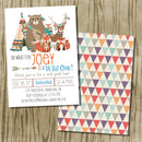 Tribal Woodland Invitation| BOY/NEUTRAL COLORS | Tribal Woodland Printable Invitation | Woodland Animal Invitation | Woodland Animal Birthday - themeprintparty