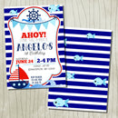 Nautical Birthday Party Invitation | Nautical Birthday Printable Invitation | Sailor Printable Invitation | Nautical Birthday Decorations | Nautical Birthday Invitation