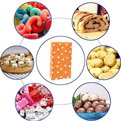 Favor Bags 50 PCS Blue Polka Dot Paper Lunch Bags for Sweets Biscuits Nuts Chocolates Christmas Gifts Birthday - themeprintparty