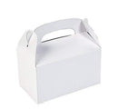 White Paper Party Favor Boxes Gable Treat Boxes Arts & Crafts Goodie Bags with Handle (12 pc) - themeprintparty