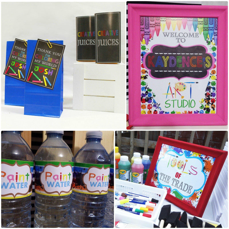 FULL DECOR SET, Art Birthday Party Printable, Art Party, Artist Birthday  Decorations, Paint Party Decorations