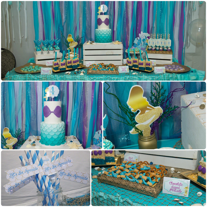 A LA CARTE, Mermaid Party Printable, Under the Sea Party Mermaid Birthday, Under the Sea Printable