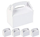 White Paper Party Favor Boxes Gable Treat Boxes Arts & Crafts Goodie Bags with Handle (12 pc) - themeprintparty