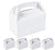 White Paper Party Favor Boxes Gable Treat Boxes Arts & Crafts Goodie Bags with Handle (12 pc) - themeprintparty