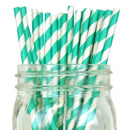 Decorative Striped Paper Straws (100pcs, Striped, Gray) - themeprintparty