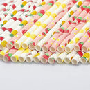 Paper Straw 100pc For Parties Birthdays Weddings Baby Showers And Celebrations (Pink/Gold) - themeprintparty