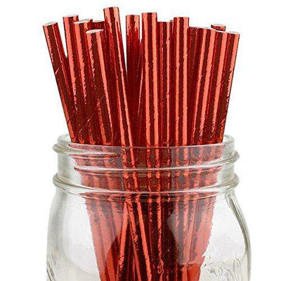 DECORATIVE PARTY PAPER STRAWS 100PCS ASSORTED COLOR & PATTERN - themeprintparty