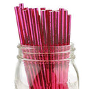 DECORATIVE PARTY PAPER STRAWS 100PCS ASSORTED COLOR & PATTERN - themeprintparty