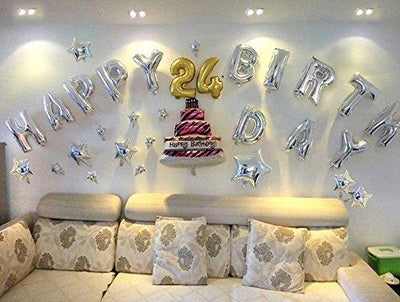 Happy Birthday Balloons Happy Birthday Banner Foil Letters Balloons Mylar Balloons for Birthday Party Decoration - themeprintparty