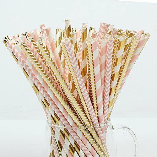 100 Bee Themed Paper Straws