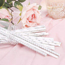 Paper Straw 100pc For Parties Birthdays Weddings Baby Showers And Celebrations (Pink/Gold) - themeprintparty