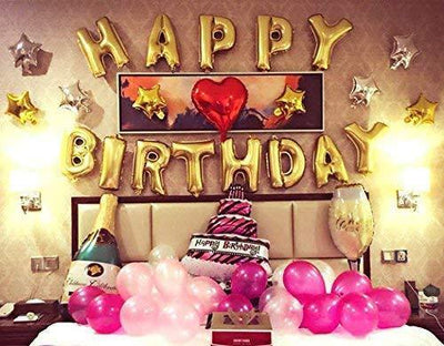 Happy Birthday Balloons Happy Birthday Banner Foil Letters Balloons Mylar Balloons for Birthday Party Decoration - themeprintparty