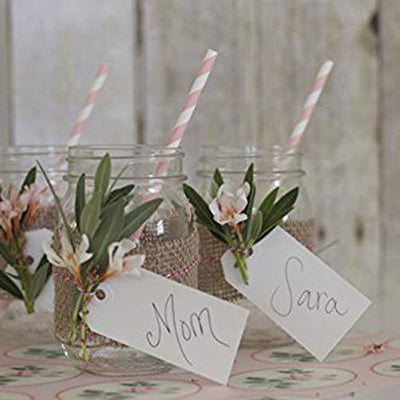 Decorative Striped Paper Straws (100pcs, Striped, Gray) - themeprintparty