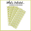 Decorative Striped Paper Straws (100pcs, Striped, Gray) - themeprintparty