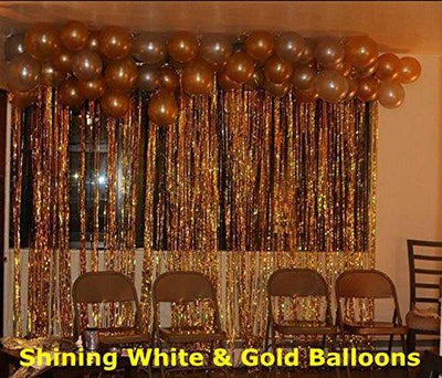 Metallic Pearlescent Latex Balloons - 100 Pack 12 Inch 3.2 g/pc - Shining White Balloons for Party Supplies and Decorations - themeprintparty