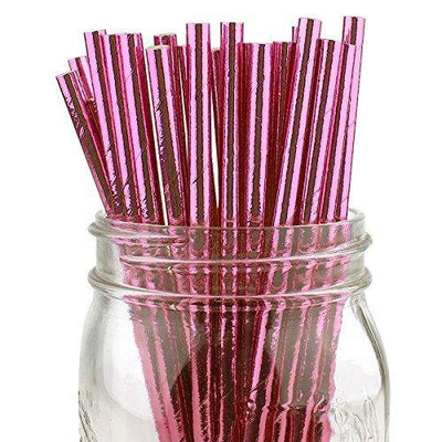 DECORATIVE PARTY PAPER STRAWS 100PCS ASSORTED COLOR & PATTERN - themeprintparty