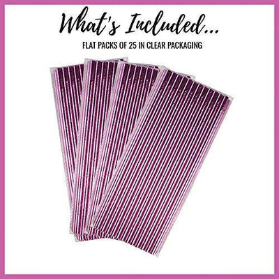 DECORATIVE PARTY PAPER STRAWS 100PCS ASSORTED COLOR & PATTERN - themeprintparty