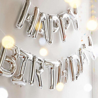 Happy Birthday Balloons Happy Birthday Banner Foil Letters Balloons Mylar Balloons for Birthday Party Decoration - themeprintparty