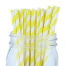 Decorative Striped Paper Straws (100pcs, Striped, Gray) - themeprintparty