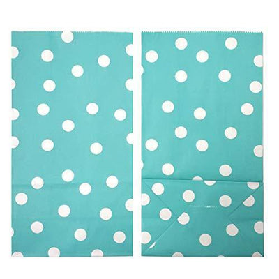 Favor Bags 50 PCS Blue Polka Dot Paper Lunch Bags for Sweets Biscuits Nuts Chocolates Christmas Gifts Birthday - themeprintparty