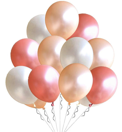 Metallic Pearlescent Latex Balloons - 100 Pack 12 Inch 3.2 g/pc - Shining White Balloons for Party Supplies and Decorations - themeprintparty