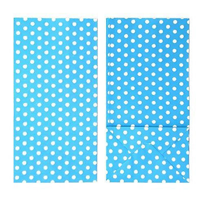 Favor Bags 50 PCS Blue Polka Dot Paper Lunch Bags for Sweets Biscuits Nuts Chocolates Christmas Gifts Birthday - themeprintparty