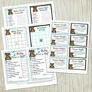 Teddy Bear Printable Baby Shower Games | Blue & Brown | DIY Printable | Baby Shower Printable | Baby Shower Games - themeprintparty